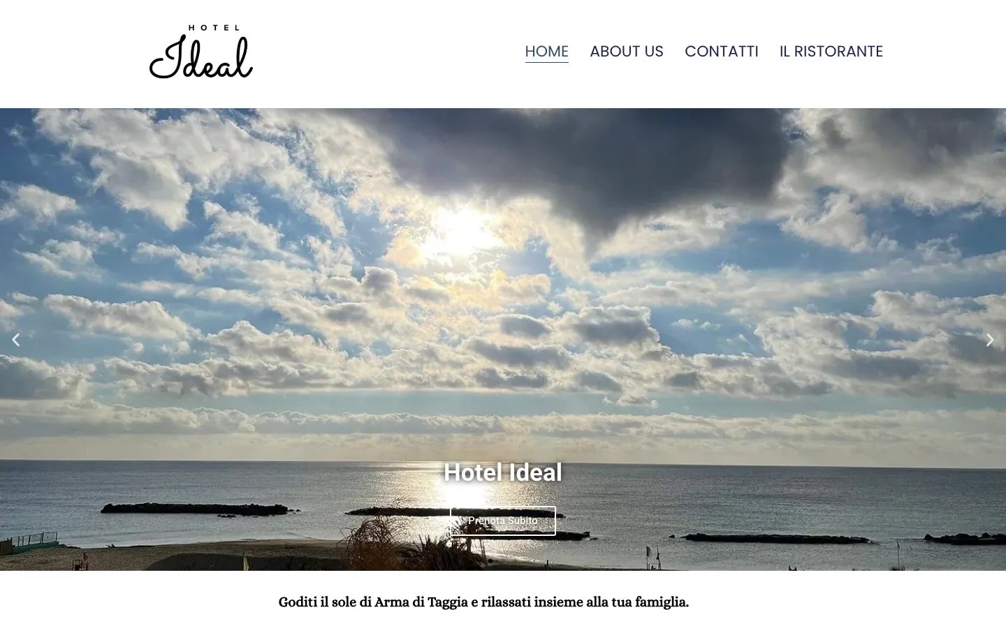 Home page del sito di Hotel Ideal
